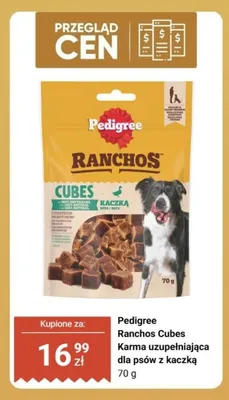 Karma uzupełniająca dla psów Pedigree Ranchos Cubes z kaczką promocja w Biedronka