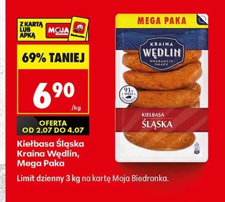 Kiełbasa Śląska Kraina Wędlin Mega Paka promocja w Biedronka