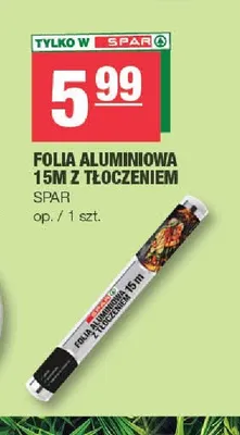Folia aluminiowa 15 m z tłoczeniem Spar promocja w SPAR