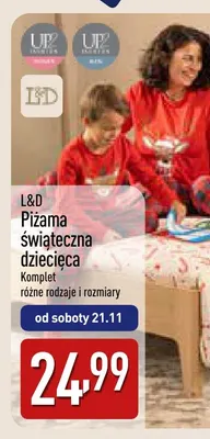 Piżama świąteczna dziecięca L & D promocja w Aldi