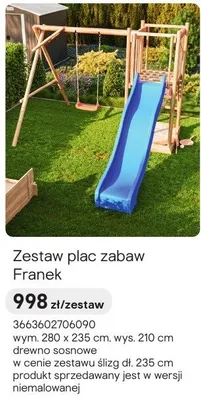 Zestaw plac zabaw Franek promocja w Castorama