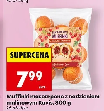 Muffinki mascarpone z nadzieniem malinowym Kavis promocja w Biedronka