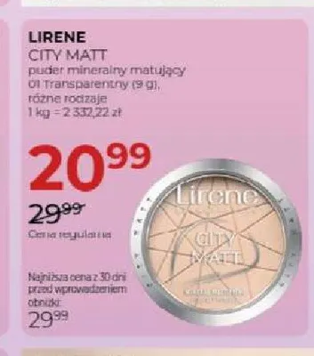 Puder mineralny matujący Lirene City Matt promocja w Drogerie Jawa