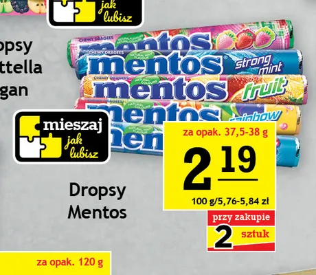 Dropsy Mentos Mint promocja w Gram Market