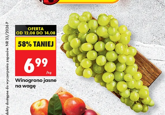 Winogrono jasne na wagę promocja w Biedronka