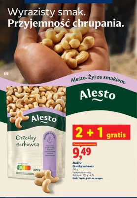 Orzechy nerkowca Alesto promocja w Lidl