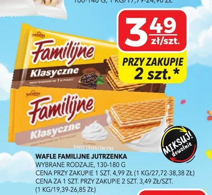 Wafle Familijne Jutrzenka klasyczne promocja w Top Market