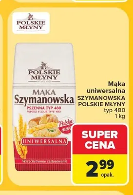 Mąka uniwersalna Szymanowska Polskie Młyny typ 480 promocja w Carrefour