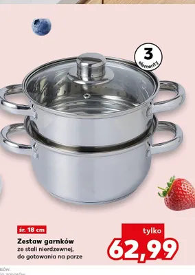 Zestaw garnków do gotowania na parze promocja w Kaufland