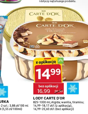 Lody Carte D'Or Tiramisu promocja w Stokrotka