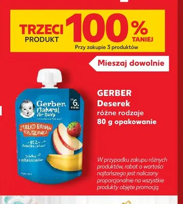 Deserek jabłko banan truskawka Gerber promocja w Kaufland