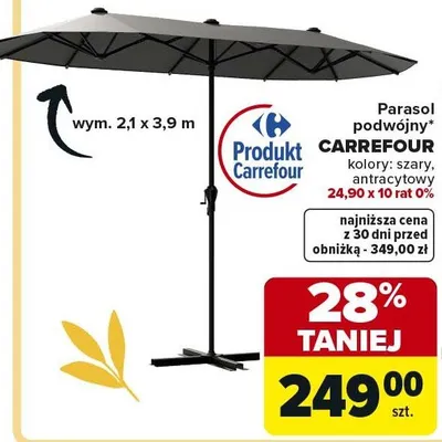 Parasol podwójny Carrefour promocja w Carrefour