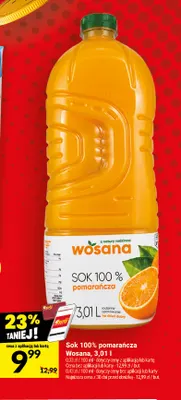 Sok pomarańcza Wosana 100% promocja w Twój Market