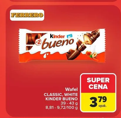 Wafel Kinder Bueno White promocja w Carrefour