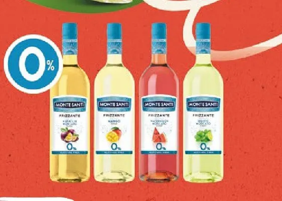 Wino bezalkoholowe Monte Santi Frizzante 0% Watermelon promocja w Netto