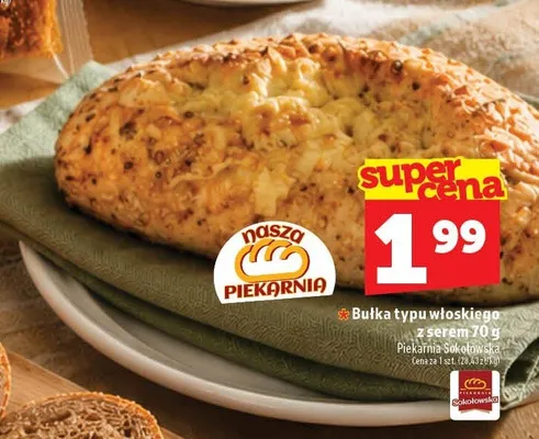 Bułka typu włoskiego z serem Sokołowska promocja w TOPAZ