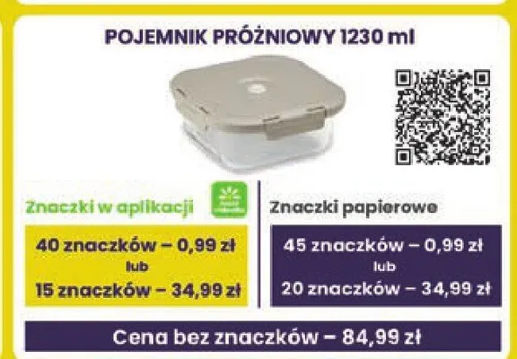 Pojemnik próżniowy WD Lifestyle 1230ml promocja w Stokrotka