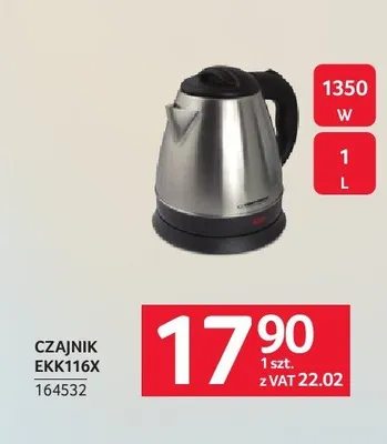 Czajnik elektryczny Esperanza EKK116X promocja w Selgros