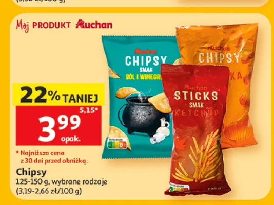 Sticks o smaku ketchupu Auchan promocja w Auchan