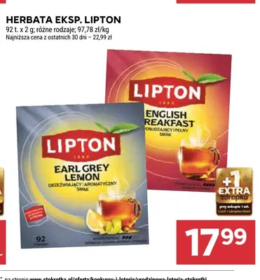 Herbata ekspresowa Lipton English Breakfast promocja w Stokrotka