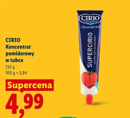 Koncentrat pomidorowy Cirio w tubce promocja w Lidl