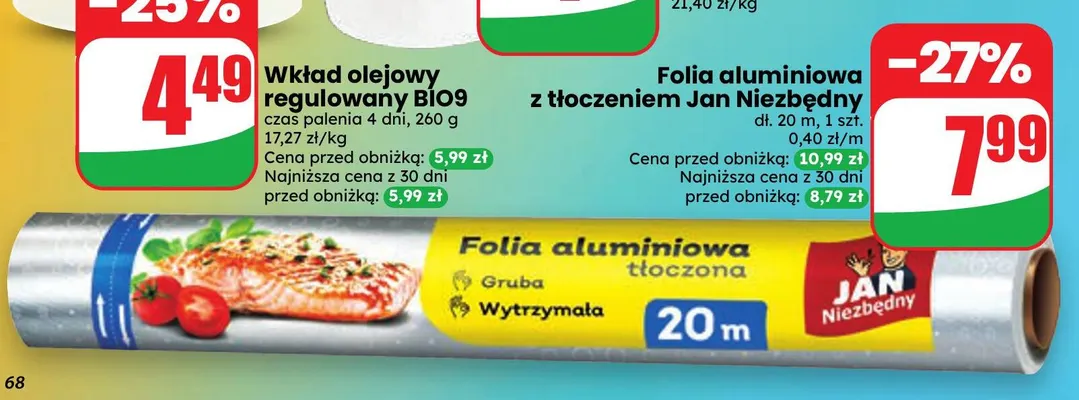 Folia aluminiowa z tłoczeniem Jan Niezbędny 20 m promocja w Dino