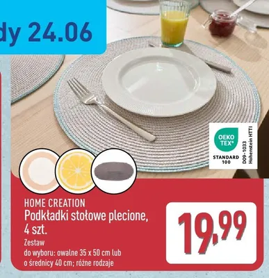 Podkładki stołowe plecione HOME CREATION 4-pak promocja w Aldi