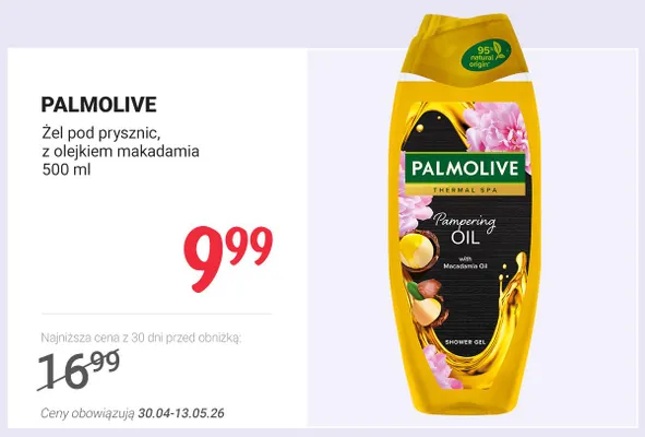 Żel pod prysznic z olejkiem makadamia PALMOLIVE promocja w Rossmann