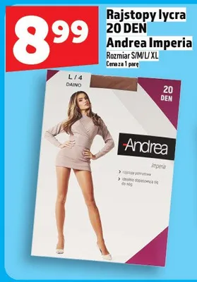Rajstopy lycra 20 DEN Andrea Imperia promocja w TOPAZ