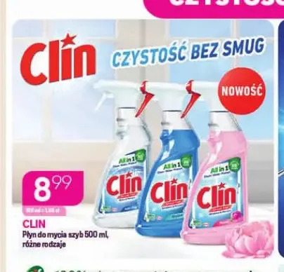 Płyn do mycia szyb Clin promocja w Drogerie Koliber