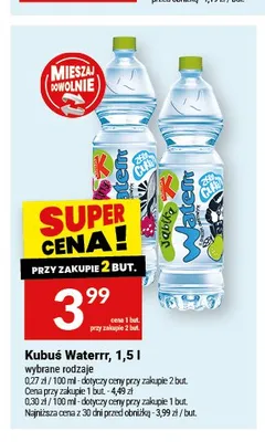 Napój Kubuś Waterrr jabłko promocja w Twój Market