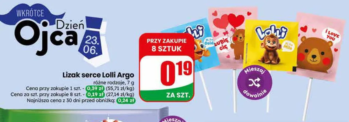 Lizak serce Lolli Argo promocja w Dino