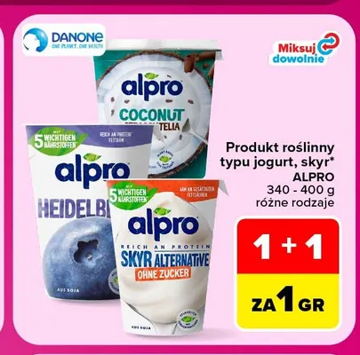 Produkt roślinny typu jogurt Alpro Heidelbeere promocja w Carrefour