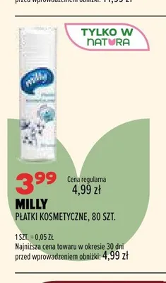 Płatki kosmetyczne Milly 80 szt. promocja w Drogerie Natura