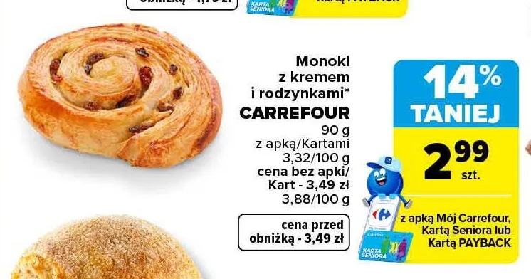 Monokl z kremem i rodzynkami Carrefour promocja w Carrefour