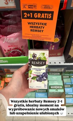 Wszystkie herbaty Remsey 2+1 GRATIS promocja w Biedronka
