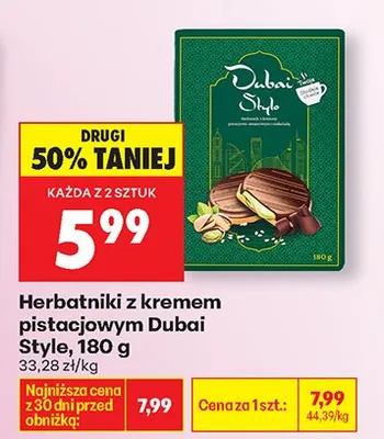 Herbatniki z kremem pistacjowym promocja w Biedronka