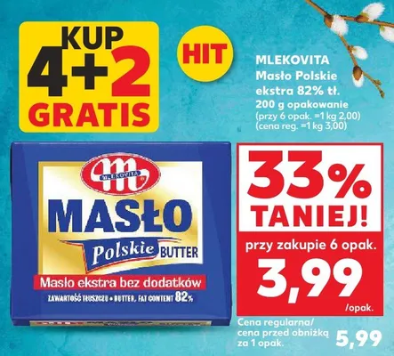 Masło Polskie ekstra 82% tł. promocja w Kaufland