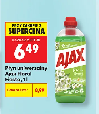 Płyn uniwersalny Ajax Floral Fiesta promocja w Biedronka