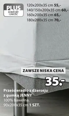 Prześcieradło x żzersejų z gumką JENNY promocja w Jysk