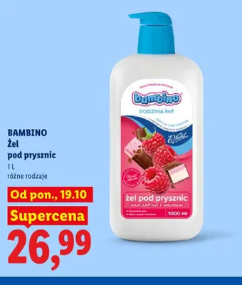 Żel pod prysznic Bambino Rodzina Mascarpone z malinami promocja w Lidl