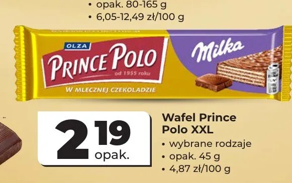 Wafel Prince Polo XXL Classic w mlecznej czekoladzie promocja w Odido