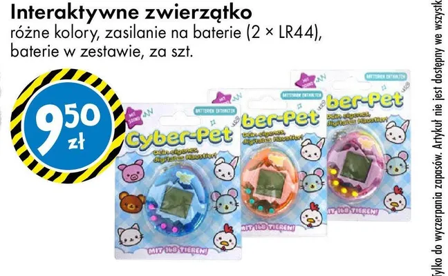 Interaktywne zwierzątko różne kolory zasilanie na baterie (2 x LR44) baterie w zestawie promocja w Tedi