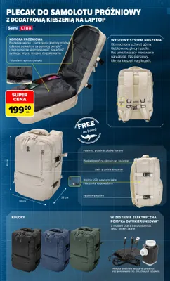 Plecak do samolotu próżniowy z dodatkową kieszenią na laptop Semi Line promocja w Carrefour