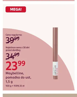 Pomadka do ust Maybelline promocja w Rossmann