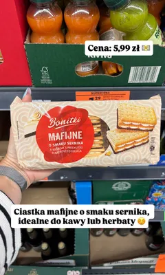 Ciastka Mafijne o smaku sernika Bonitki promocja w Biedronka
