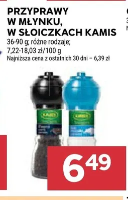 Przyprawa w młynku Pieprz czarny Kamis promocja w Stokrotka
