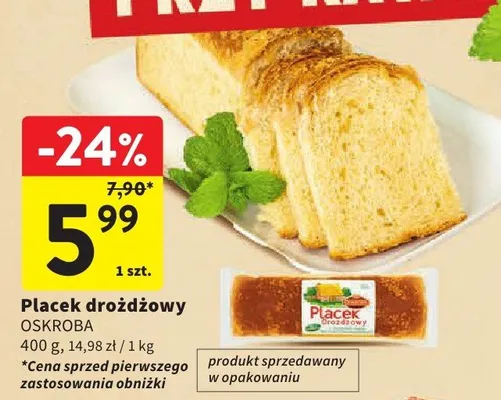 Placek drożdżowy promocja w Intermarche