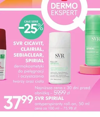 Antyperspirant roll-on SVR Spirial promocja w Super-Pharm