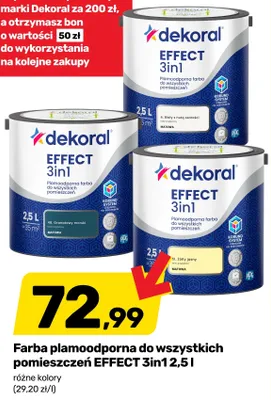 Farba plamoodporna do wszystkich pomieszczeń Dekoral EFFECT 3in1 granatowy morski promocja w Bricomarche